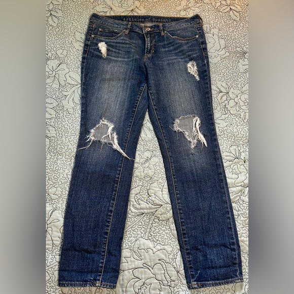 ARTICLES OF SOCIETY Distressed Straight Cropped Jeans Size 31 - Picture 11 of 11